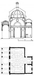 Pianta e alzato della Cappella dei Pazzi